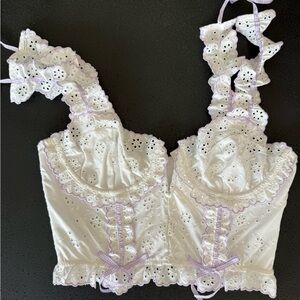 NEW FOR LOVE AND LEMONS White and Purple Bustier